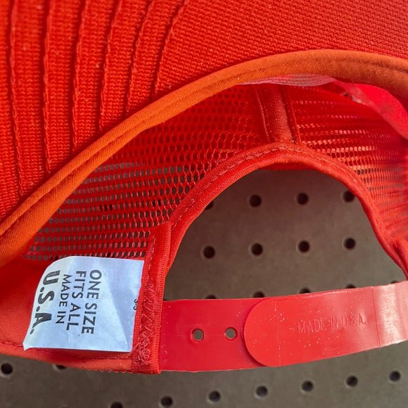 Motorola Telecommunications Mobile Phone Vintage Trucker Hat Cap USA Orange Men